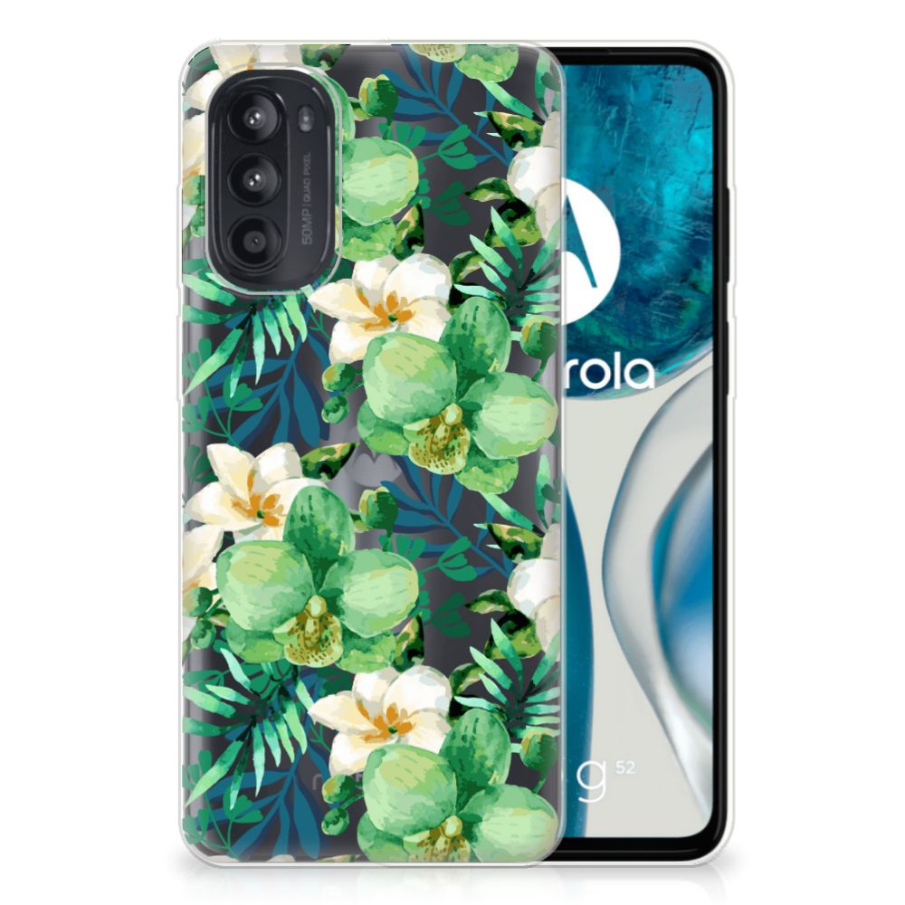 Motorola Moto G52/G82 TPU Case Orchidee Groen