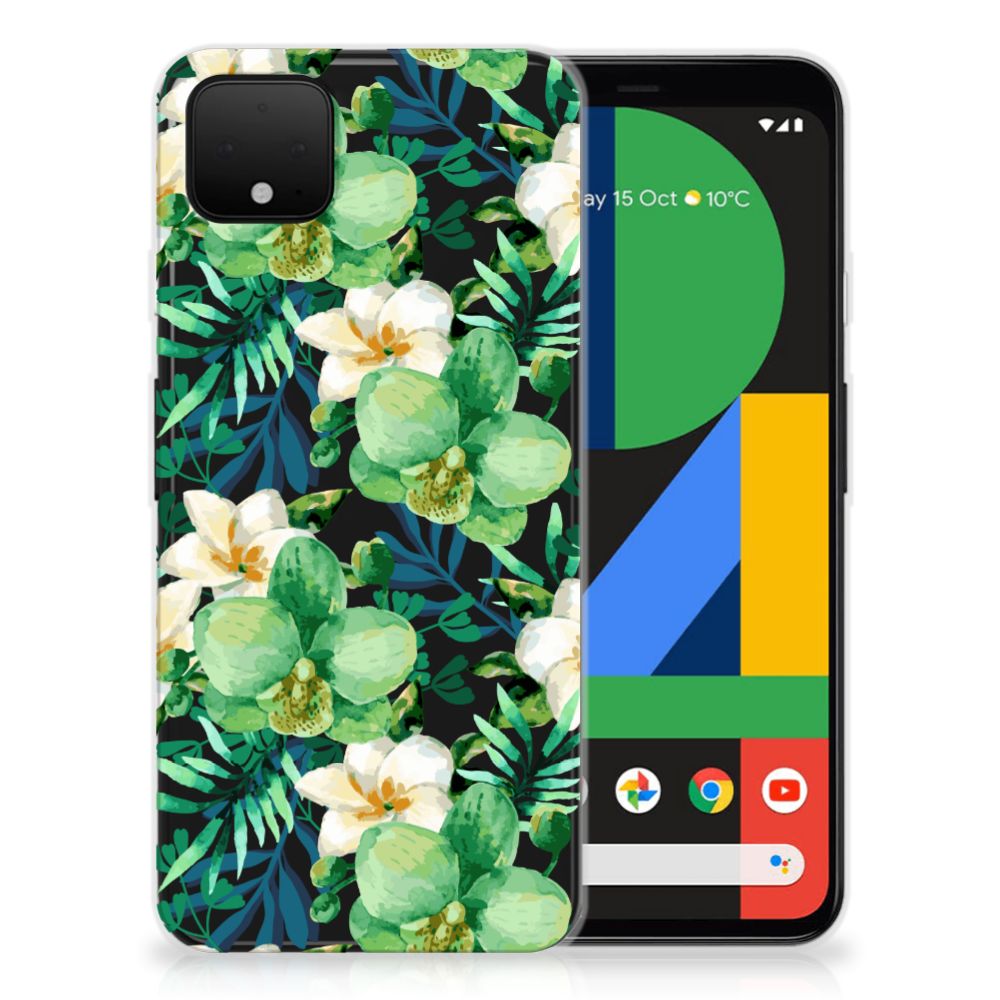 Google Pixel 4 XL TPU Case Orchidee Groen