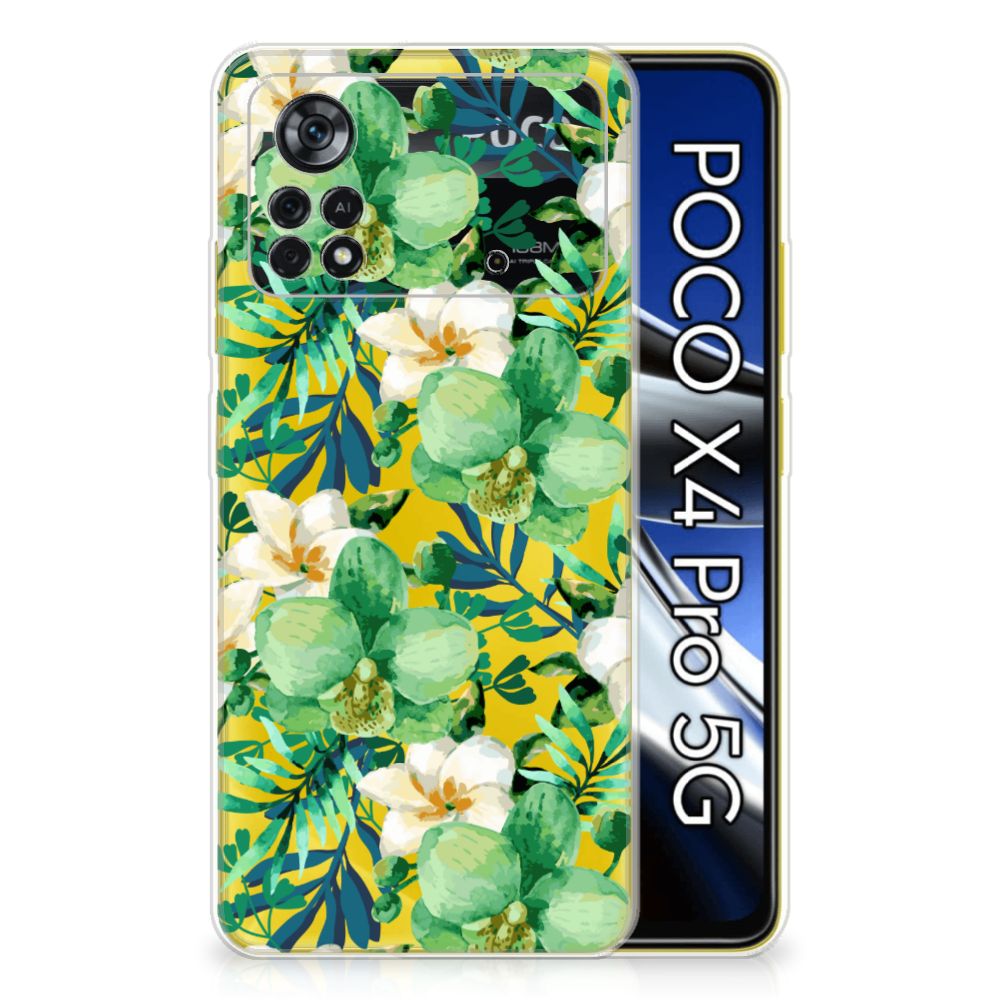 Xiaomi Poco X4 Pro 5G TPU Case Orchidee Groen