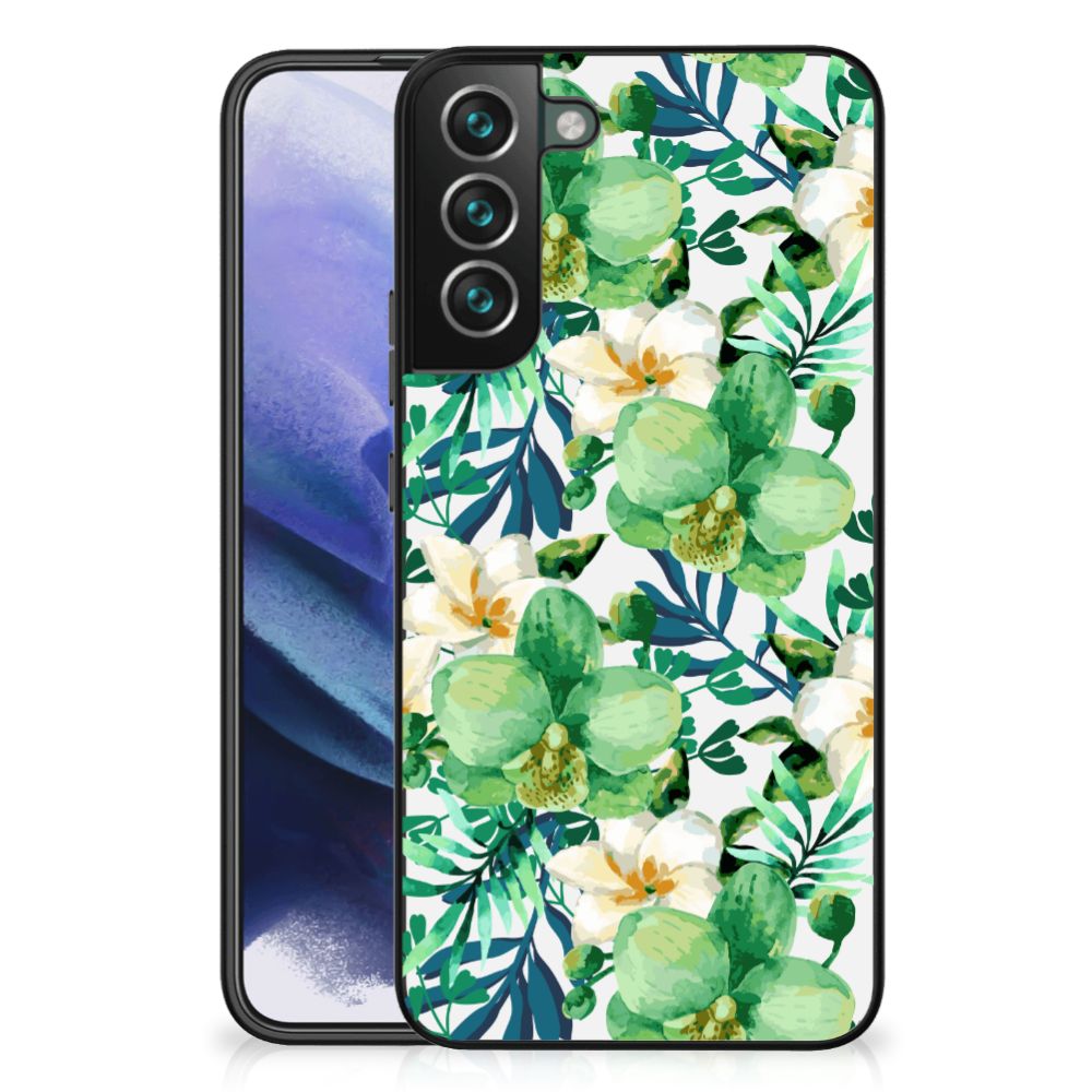 Samsung Galaxy S22 Plus Bloemen Hoesje Orchidee Groen
