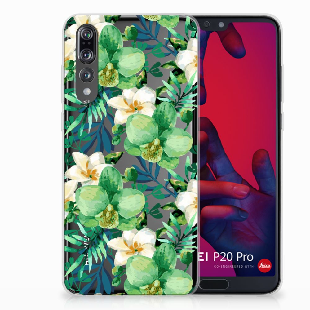 Huawei P20 Pro TPU Case Orchidee Groen