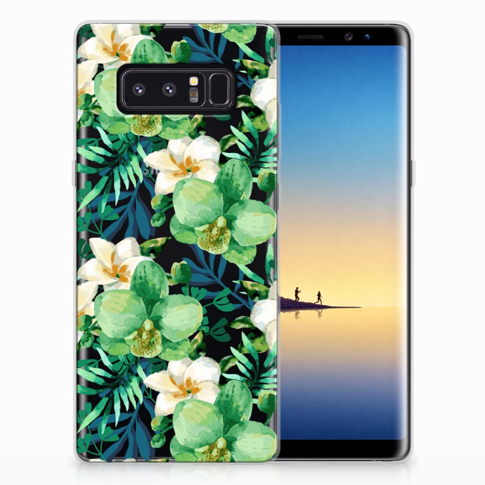 Samsung Galaxy Note 8 TPU Case Orchidee Groen