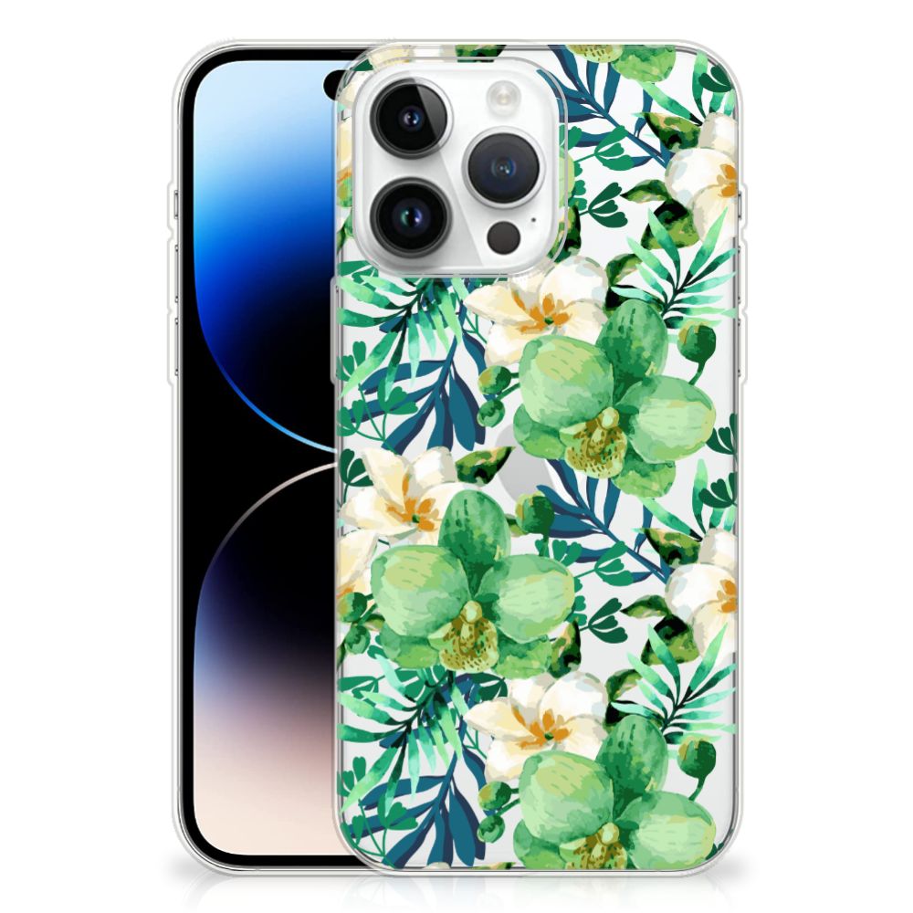 iPhone 14 Pro Max TPU Case Orchidee Groen
