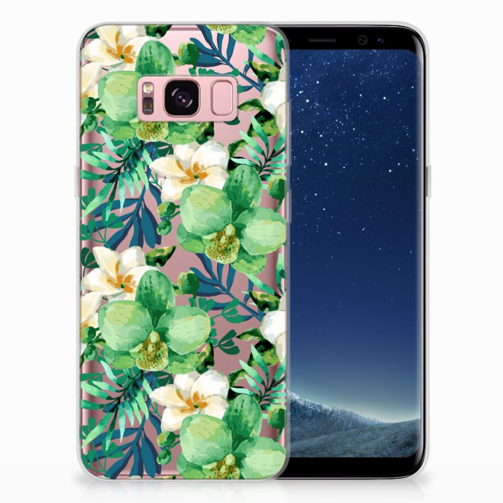 Samsung Galaxy S8 TPU Case Orchidee Groen