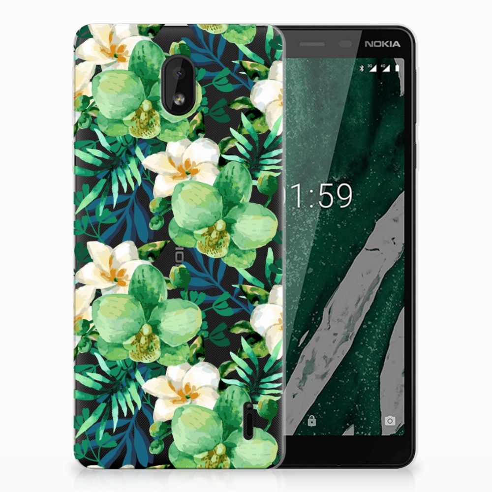 Nokia 1 Plus TPU Case Orchidee Groen