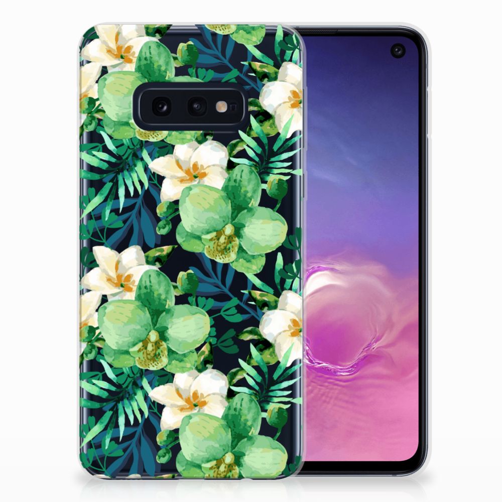 Samsung Galaxy S10e TPU Case Orchidee Groen