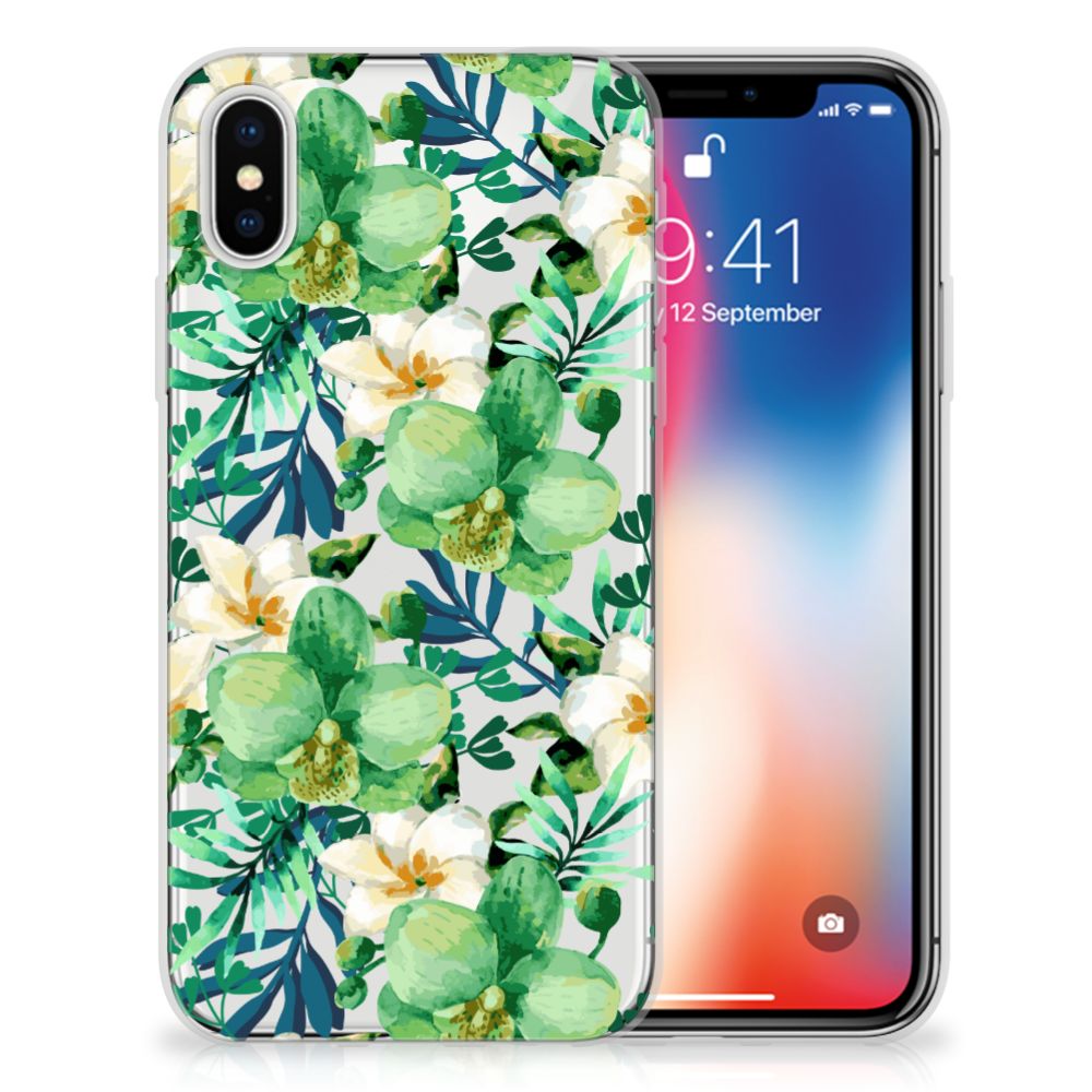Apple iPhone X | Xs TPU Case Orchidee Groen