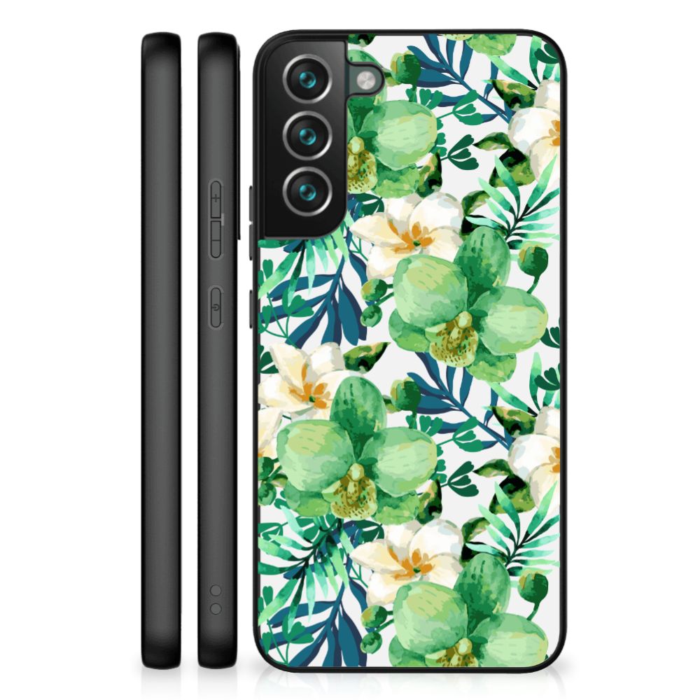 Samsung Galaxy S22 Plus Bloemen Hoesje Orchidee Groen
