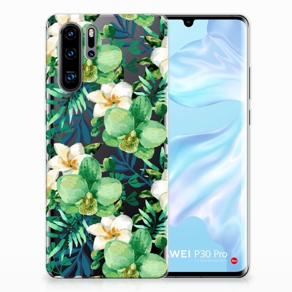 Huawei P30 Pro TPU Case Orchidee Groen
