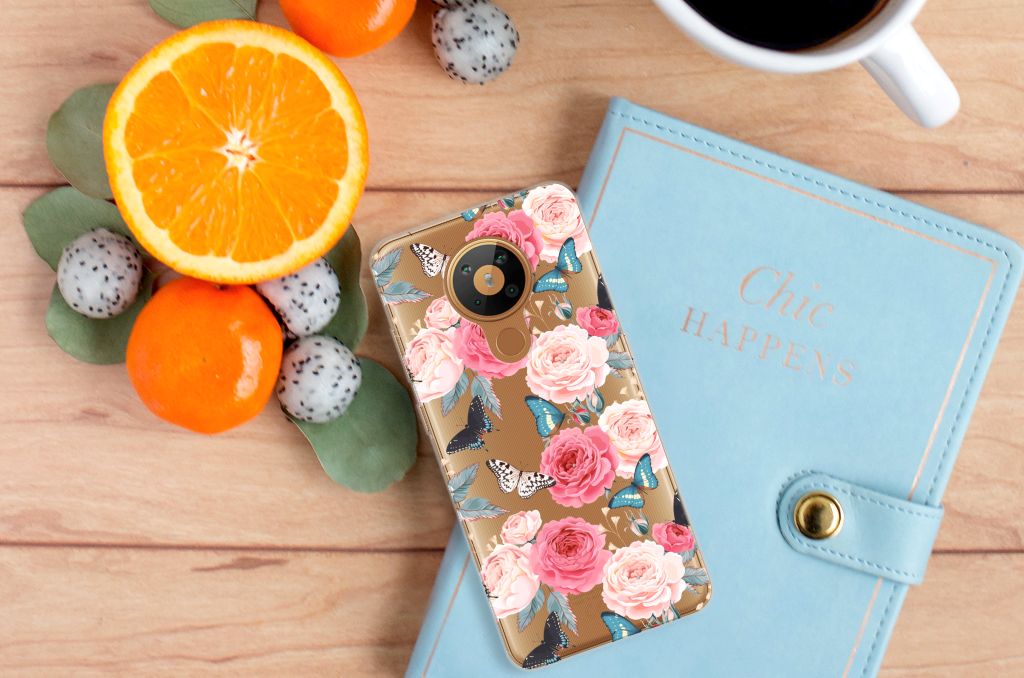 Nokia 5.3 TPU Case Butterfly Roses