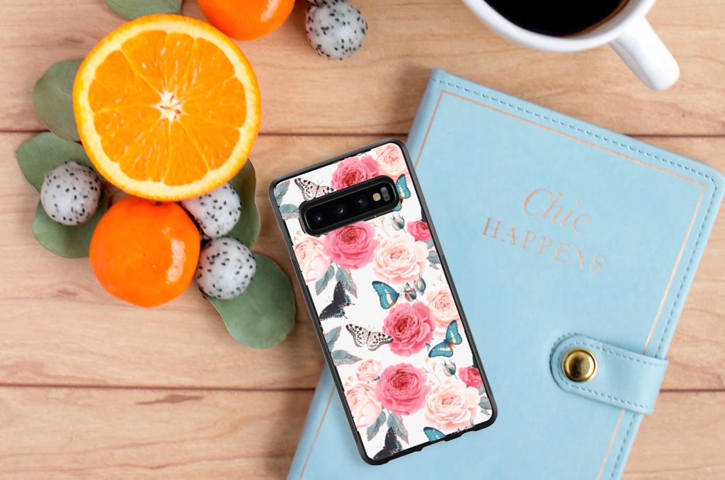 Samsung Galaxy S10+ Skin Case Butterfly Roses