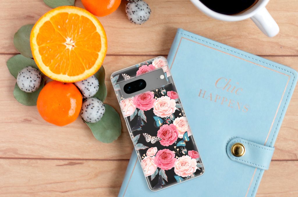 Google Pixel 7 TPU Case Butterfly Roses