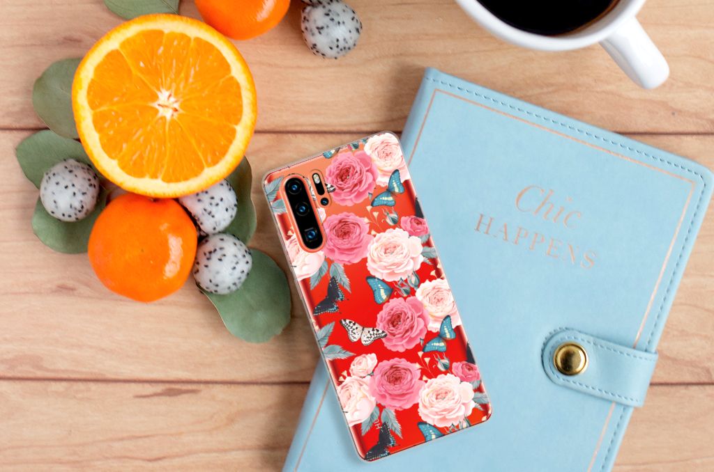 Huawei P30 Pro TPU Case Butterfly Roses