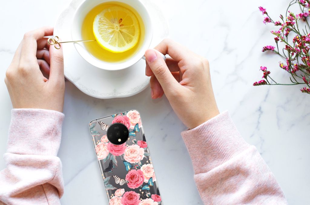 OnePlus 7T TPU Case Butterfly Roses
