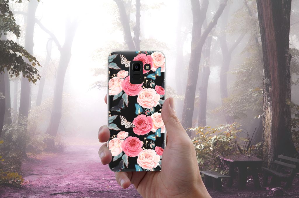 Samsung Galaxy J6 2018 TPU Case Butterfly Roses