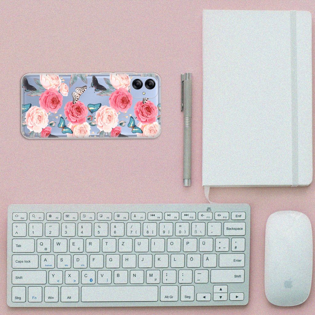 Samsung Galaxy A04e TPU Case Butterfly Roses