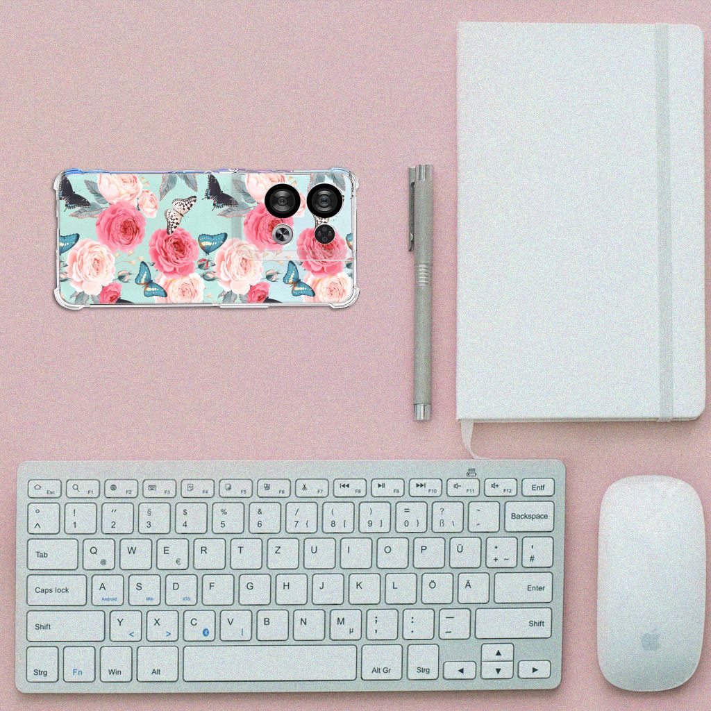 OPPO Reno8 Case Butterfly Roses