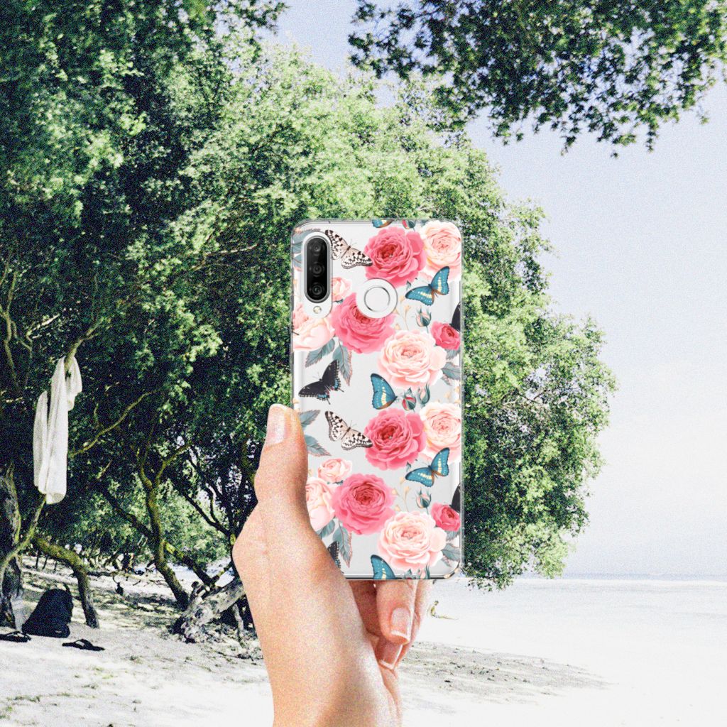 Huawei P30 Lite TPU Case Butterfly Roses