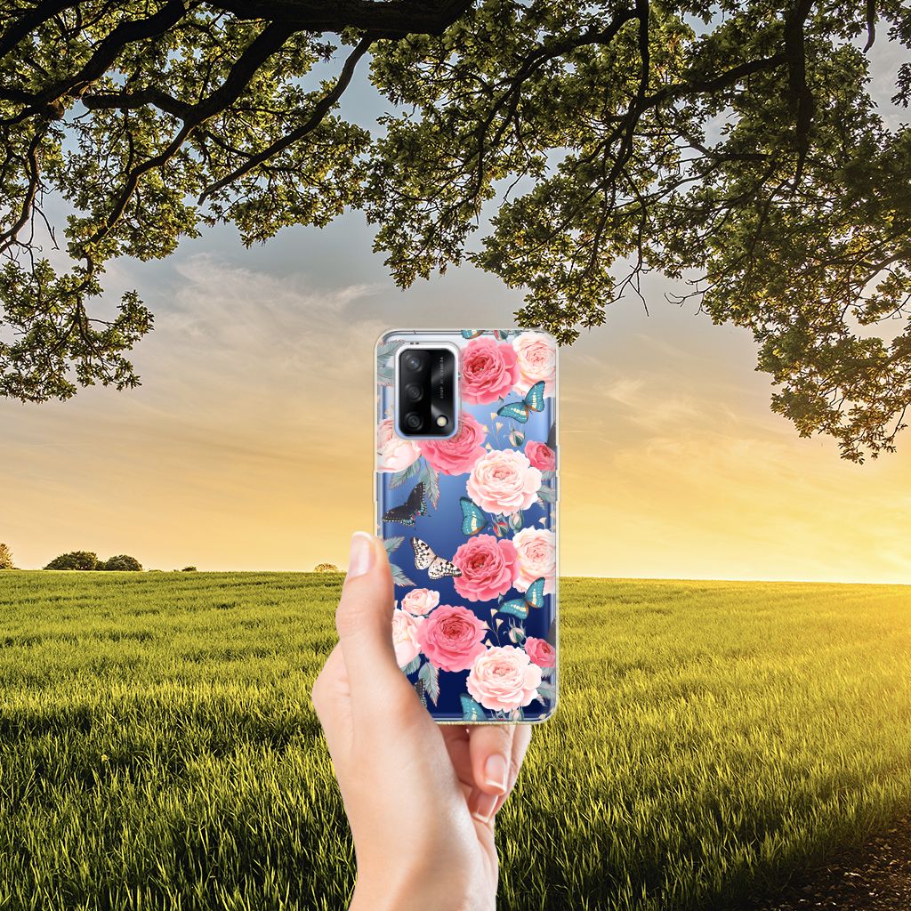 OPPO A74 4G TPU Case Butterfly Roses