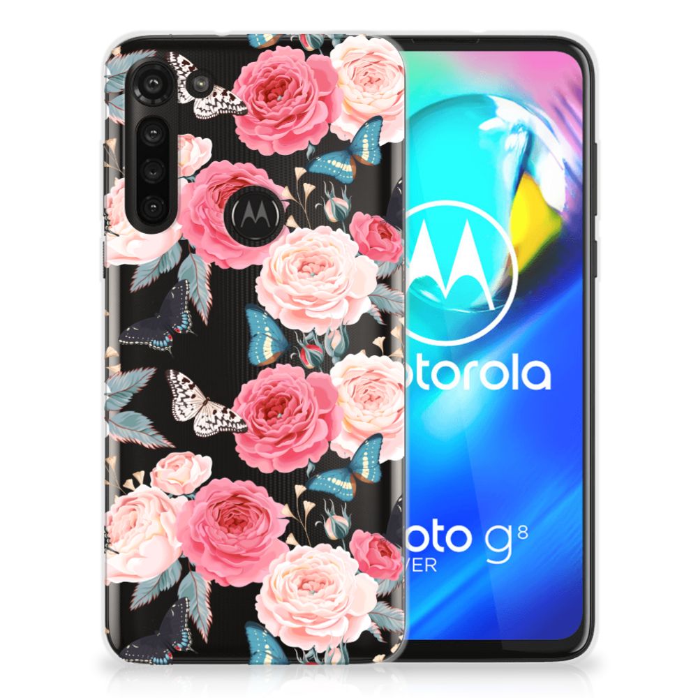 Motorola Moto G8 Power TPU Case Butterfly Roses