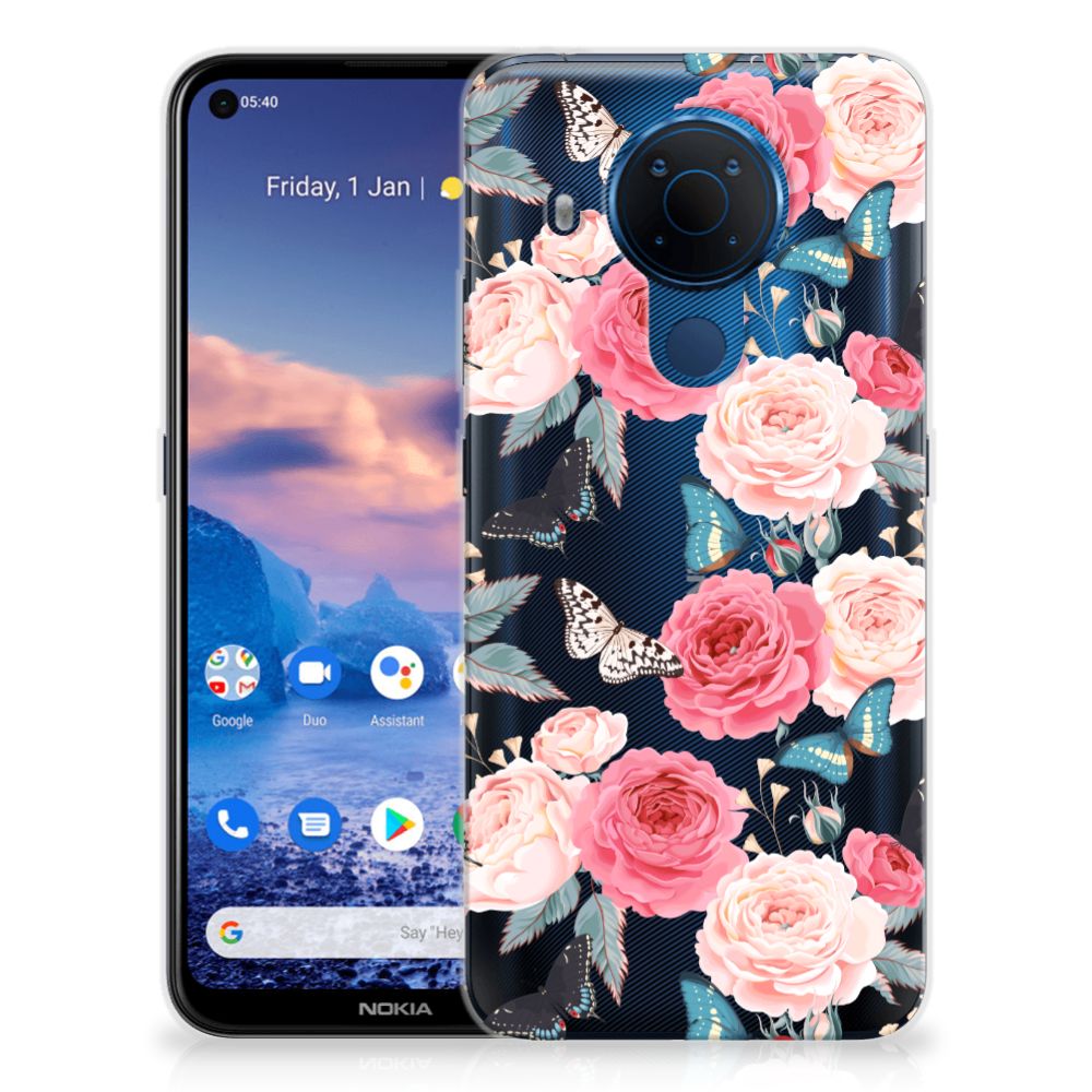 Nokia 5.4 TPU Case Butterfly Roses
