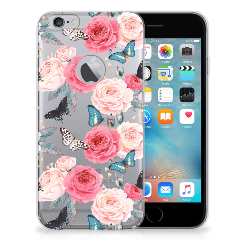 Apple iPhone 6 Plus | 6s Plus TPU Case Butterfly Roses