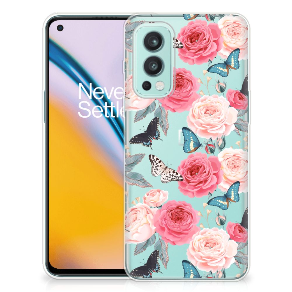 OnePlus Nord 2 5G TPU Case Butterfly Roses