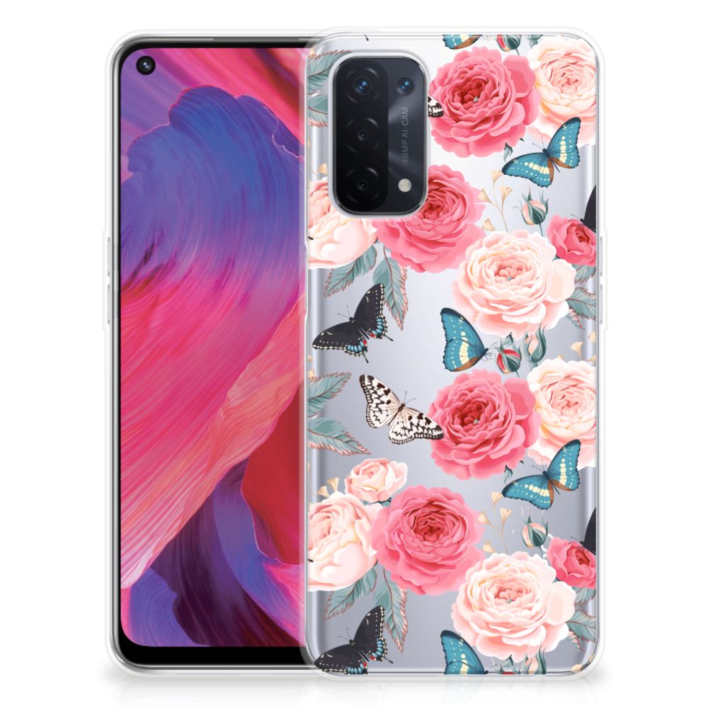 OPPO A74 5G | A54 5G TPU Case Butterfly Roses