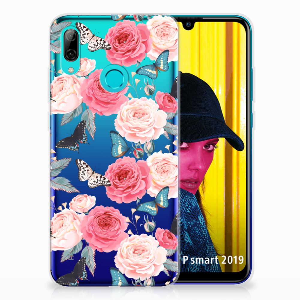 Huawei P Smart 2019 TPU Case Butterfly Roses