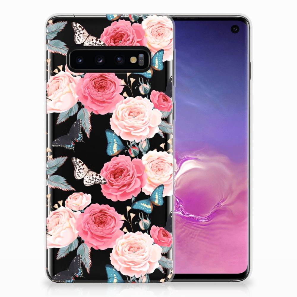 Samsung Galaxy S10 TPU Case Butterfly Roses