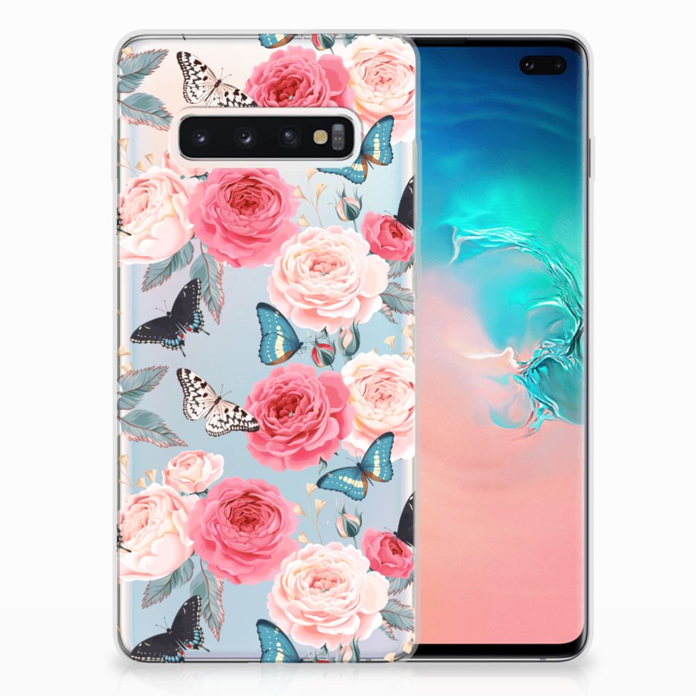 Samsung Galaxy S10 Plus TPU Case Butterfly Roses