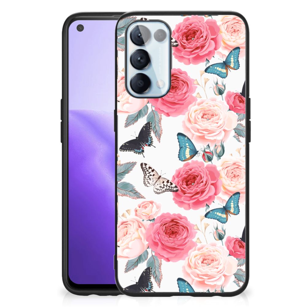 OPPO Reno5 5G | Find X3 Lite Bloemen Hoesje Butterfly Roses