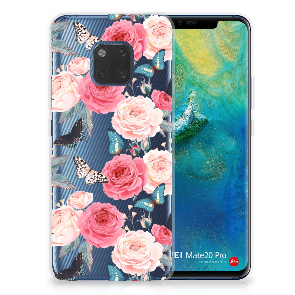 Huawei Mate 20 Pro TPU Case Butterfly Roses