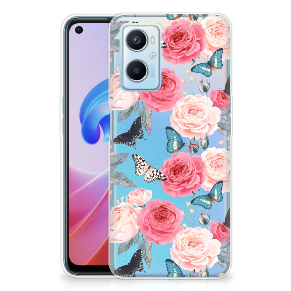 OPPO A96 | OPPO A76 TPU Case Butterfly Roses