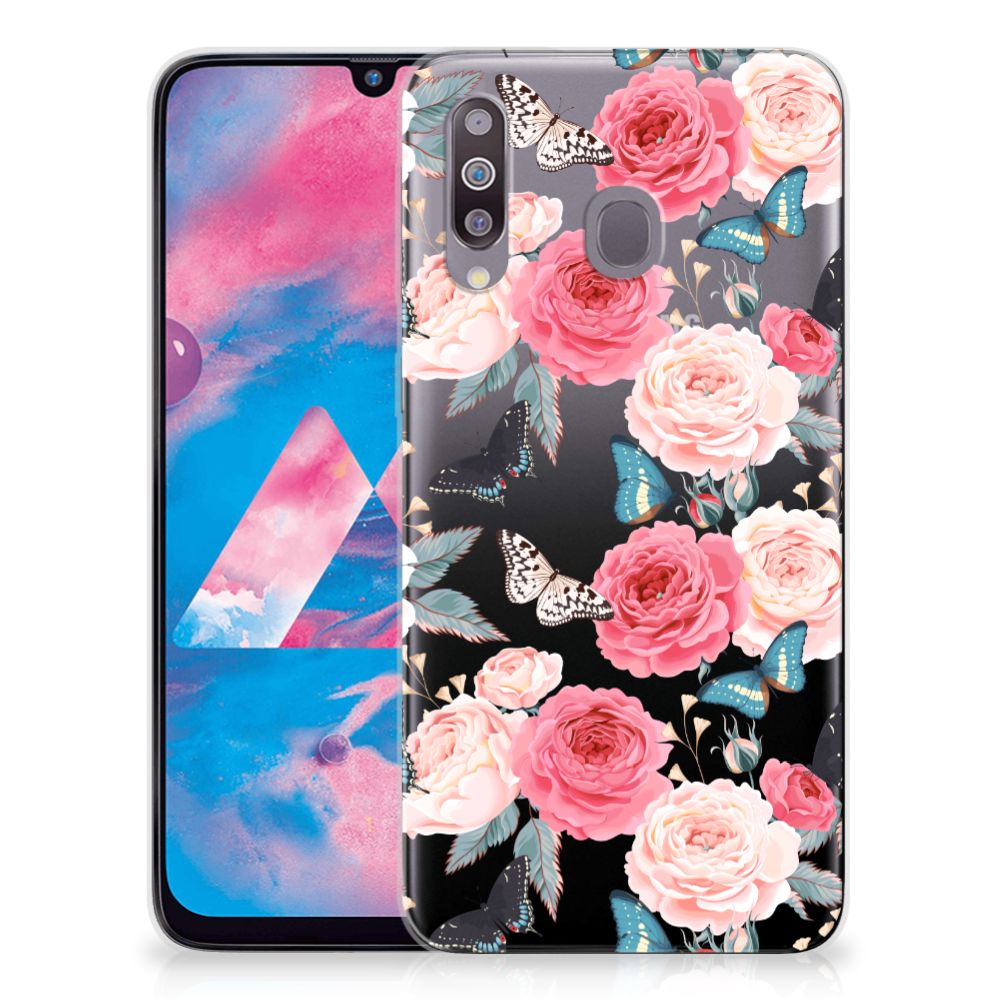 Samsung Galaxy M30 TPU Case Butterfly Roses