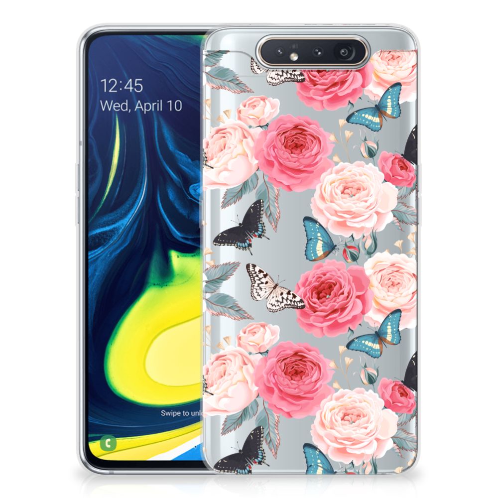 Samsung Galaxy A80 TPU Case Butterfly Roses