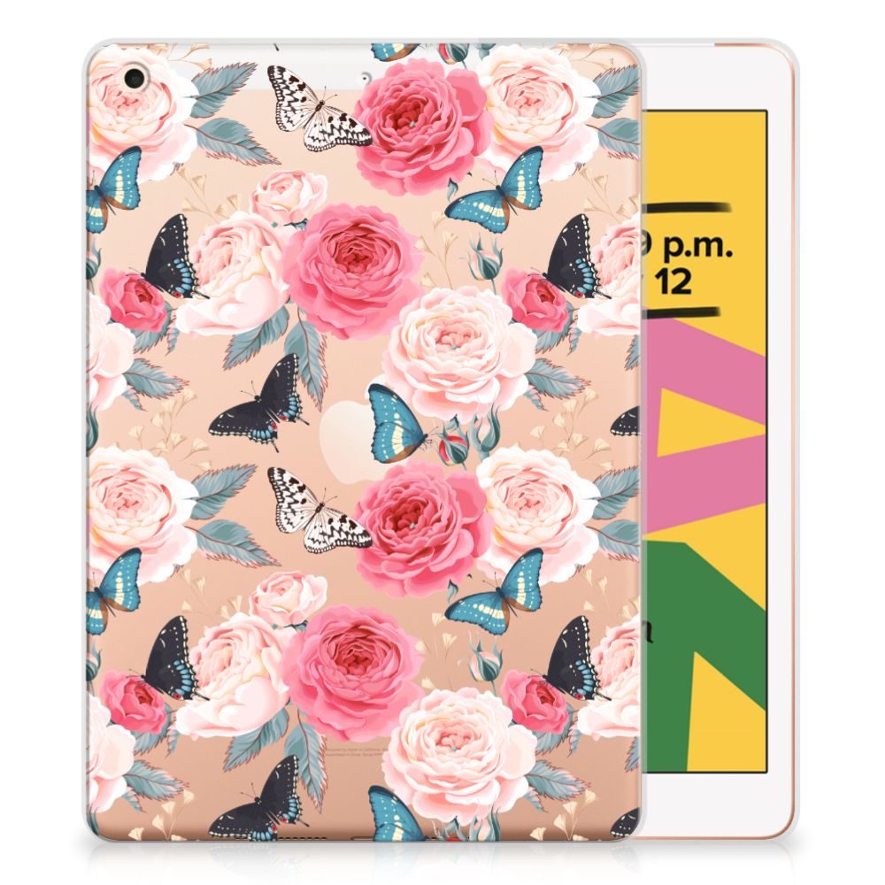 Apple iPad 10.2 | iPad 10.2 (2020) | 10.2 (2021) Siliconen Hoesje Butterfly Roses