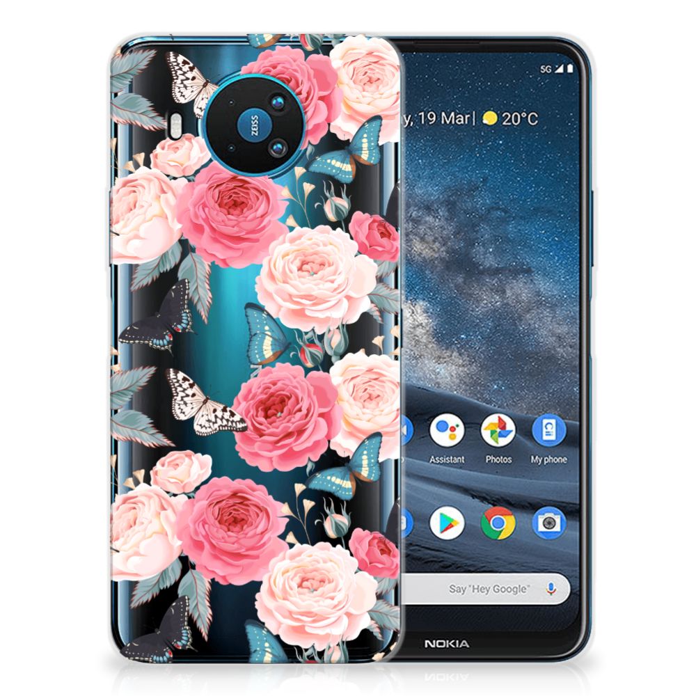 Nokia 8.3 TPU Case Butterfly Roses