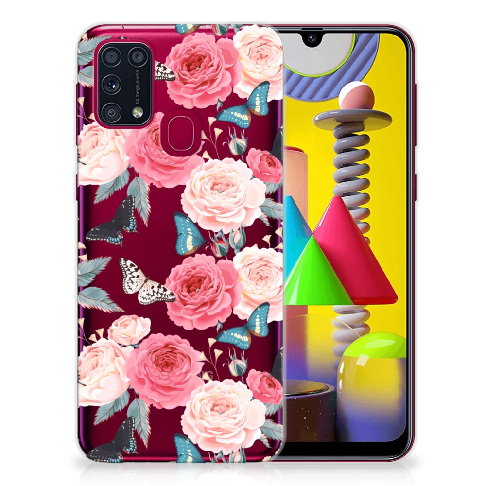 Samsung Galaxy M31 TPU Case Butterfly Roses