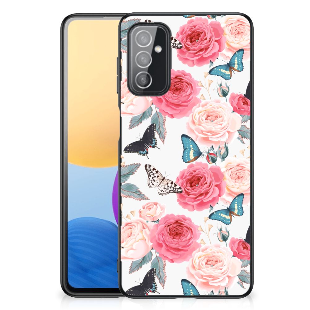Samsung Galaxy M52 Bloemen Hoesje Butterfly Roses