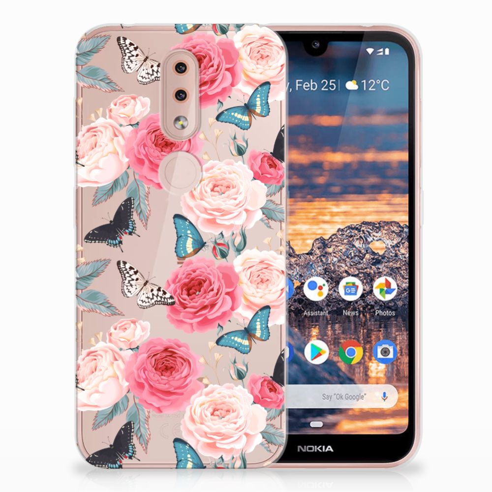 Nokia 4.2 TPU Case Butterfly Roses