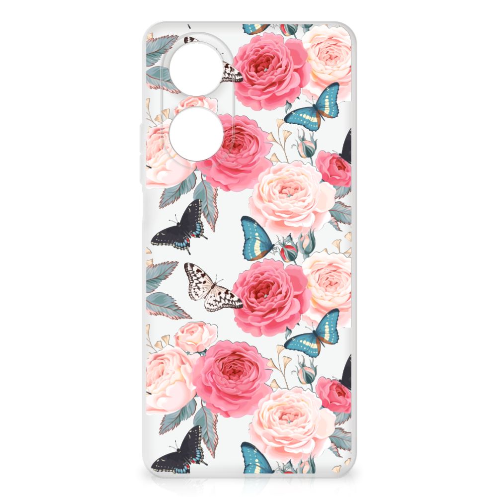 OPPO A58 4G TPU Case Butterfly Roses