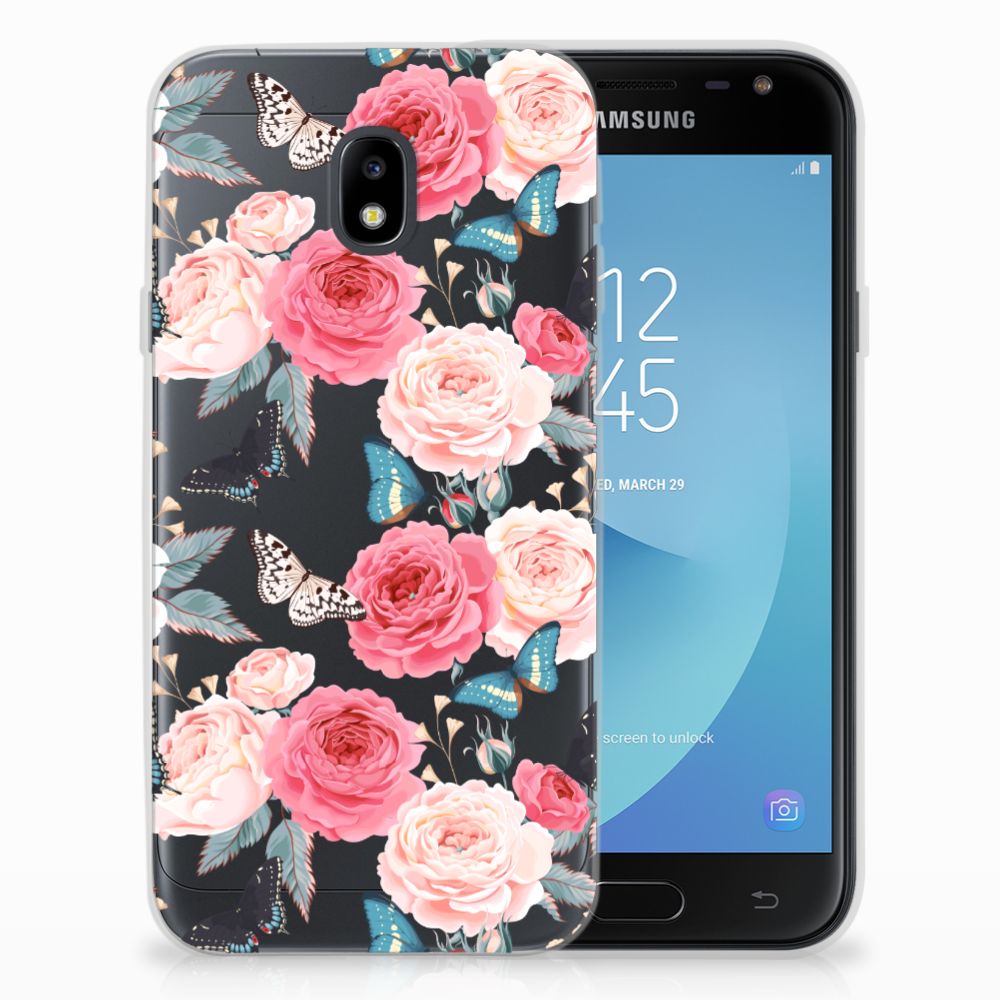 Samsung Galaxy J3 2017 TPU Case Butterfly Roses
