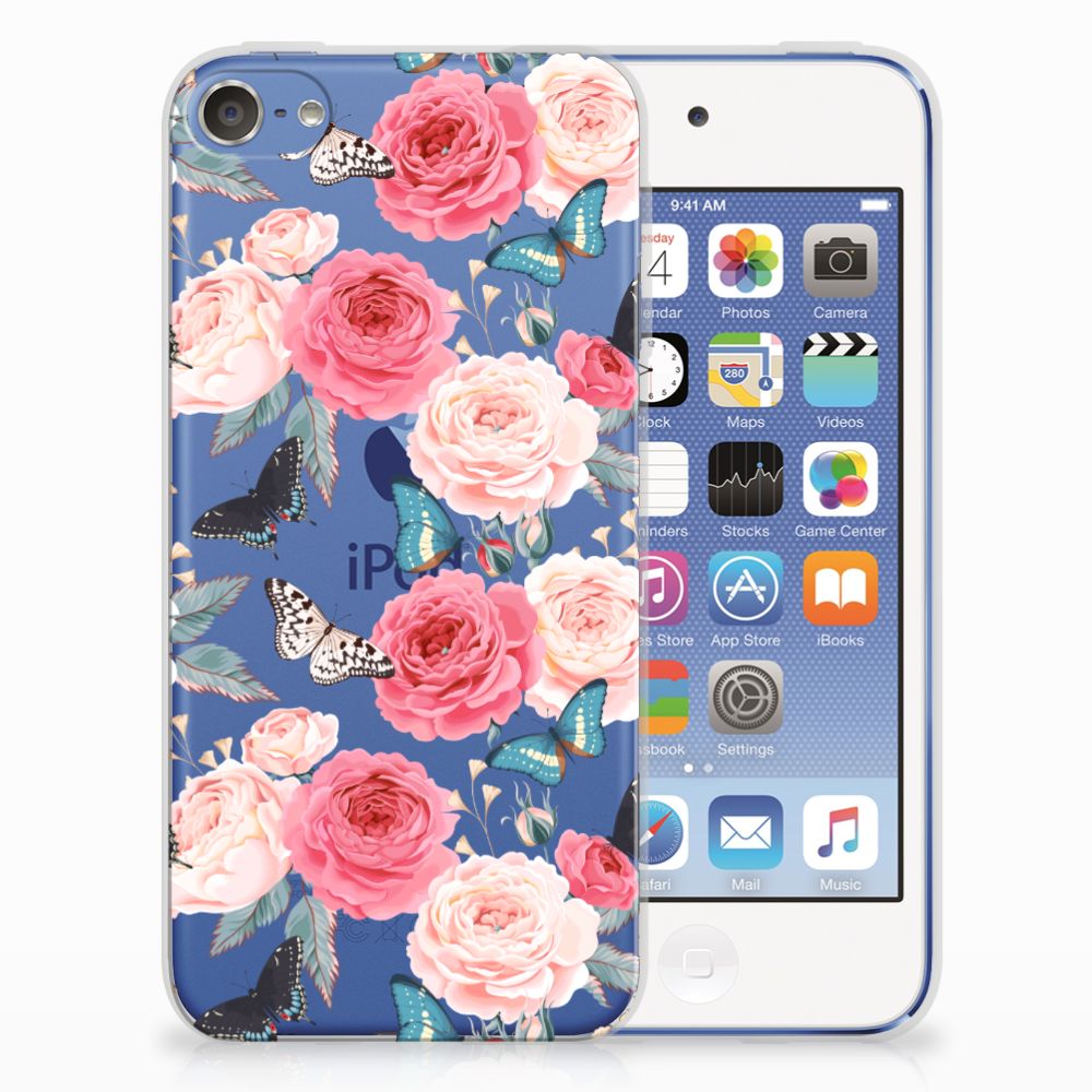 Apple iPod Touch 5 | 6 Uniek TPU Hoesje Butterfly Roses