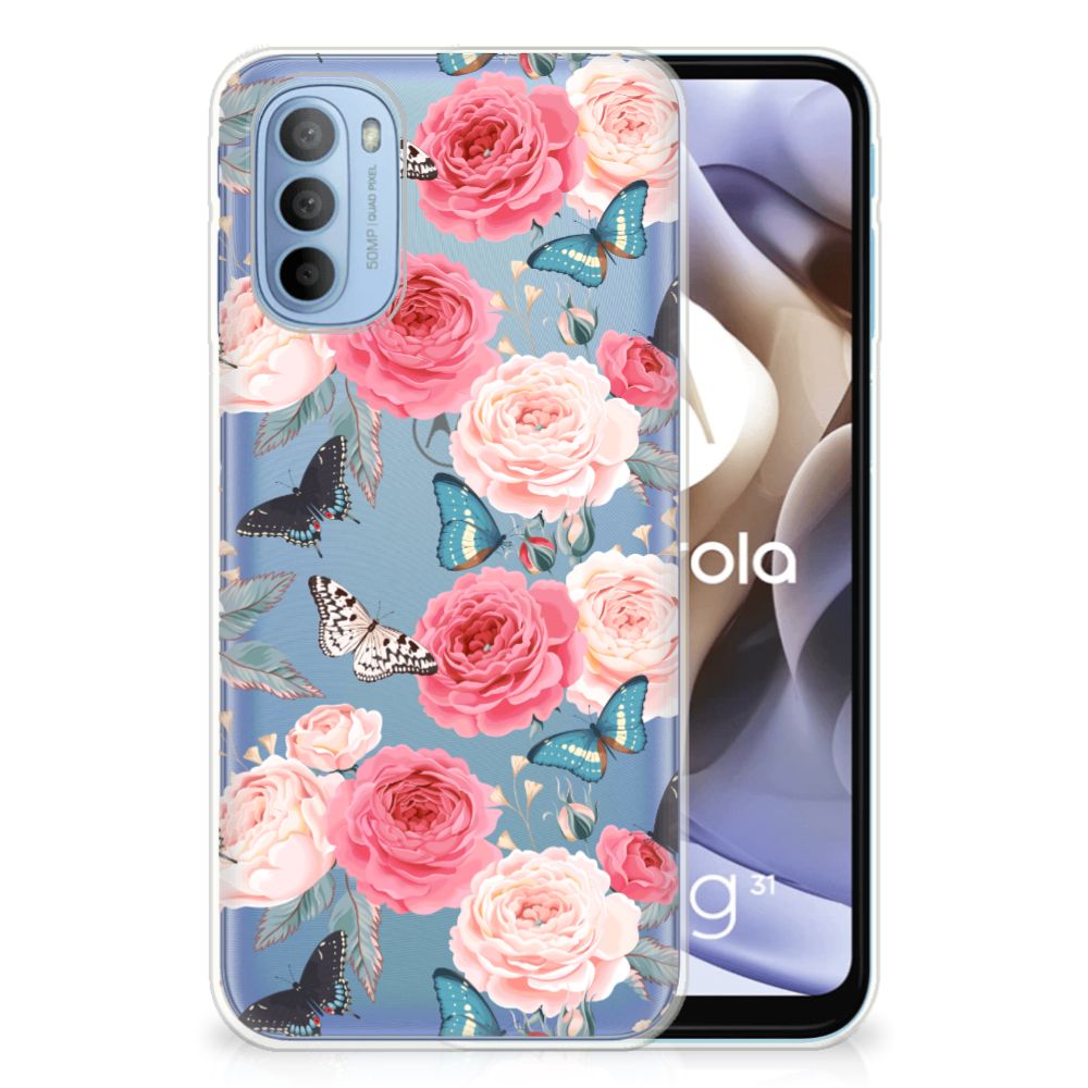 Motorola Moto G31 | G41 TPU Case Butterfly Roses