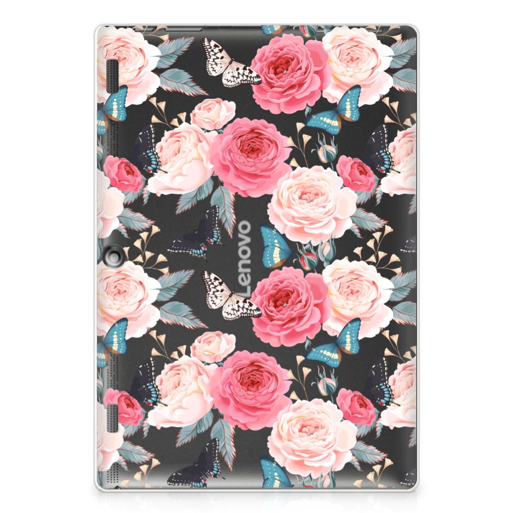 Lenovo Tab 10 | Tab 2 A10-30 Siliconen Hoesje Butterfly Roses