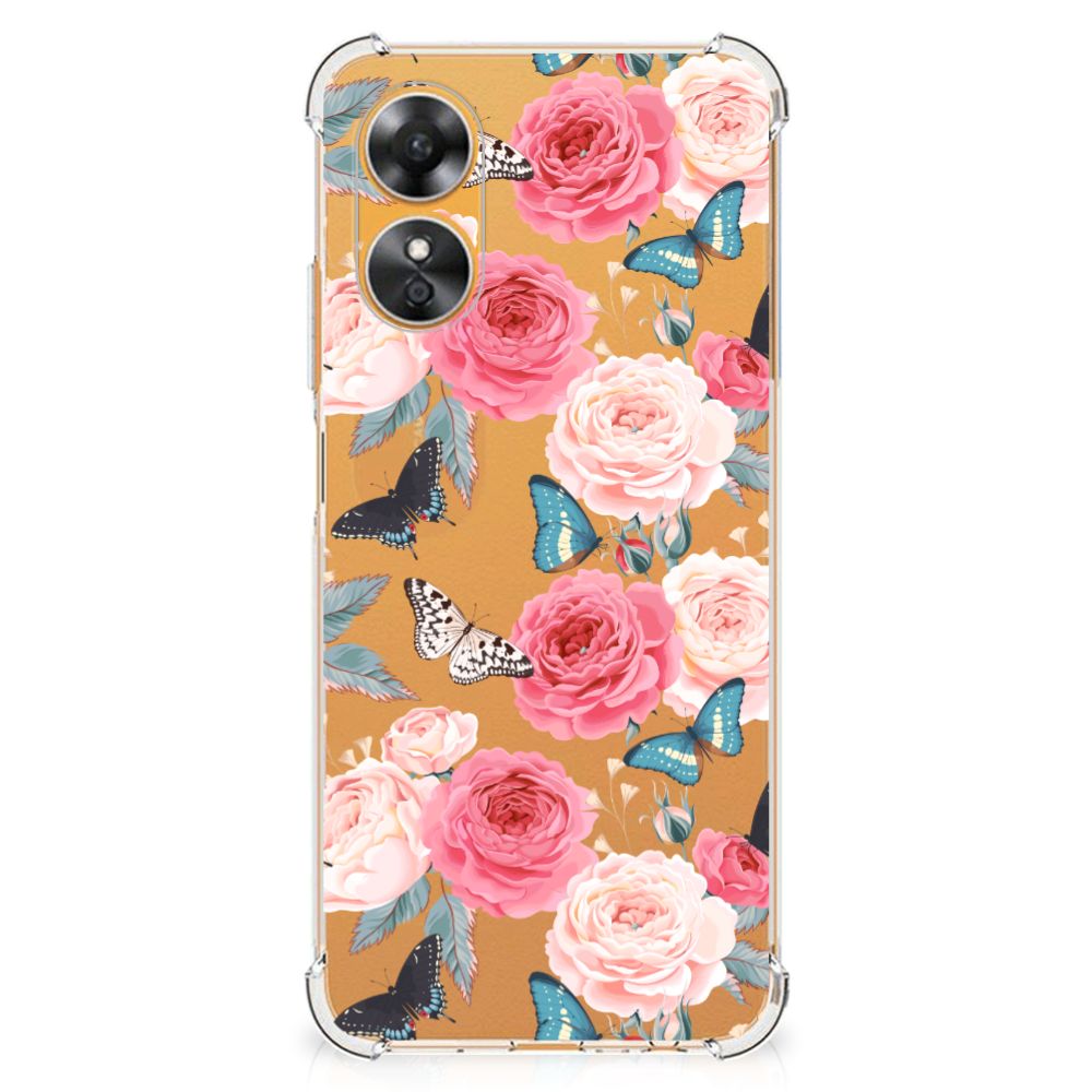 OPPO A17 Case Butterfly Roses
