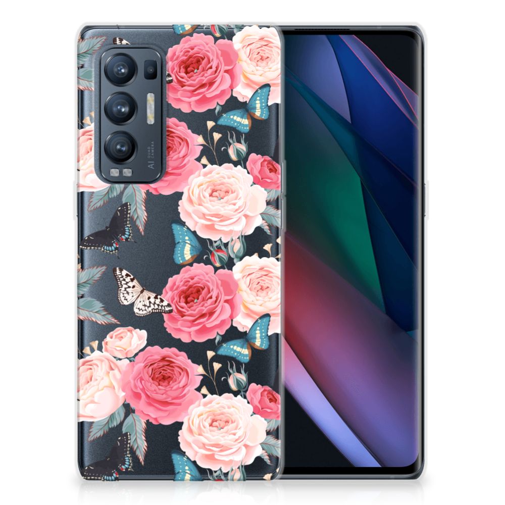 OPPO Find X3 Neo TPU Case Butterfly Roses
