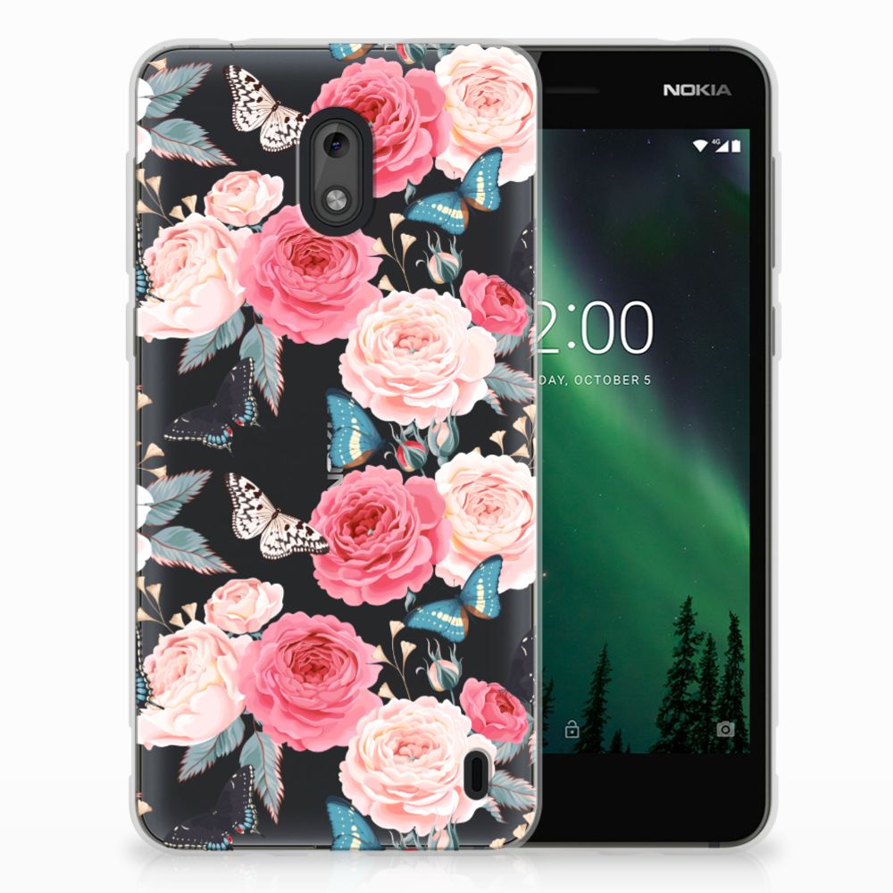 Nokia 2 TPU Case Butterfly Roses