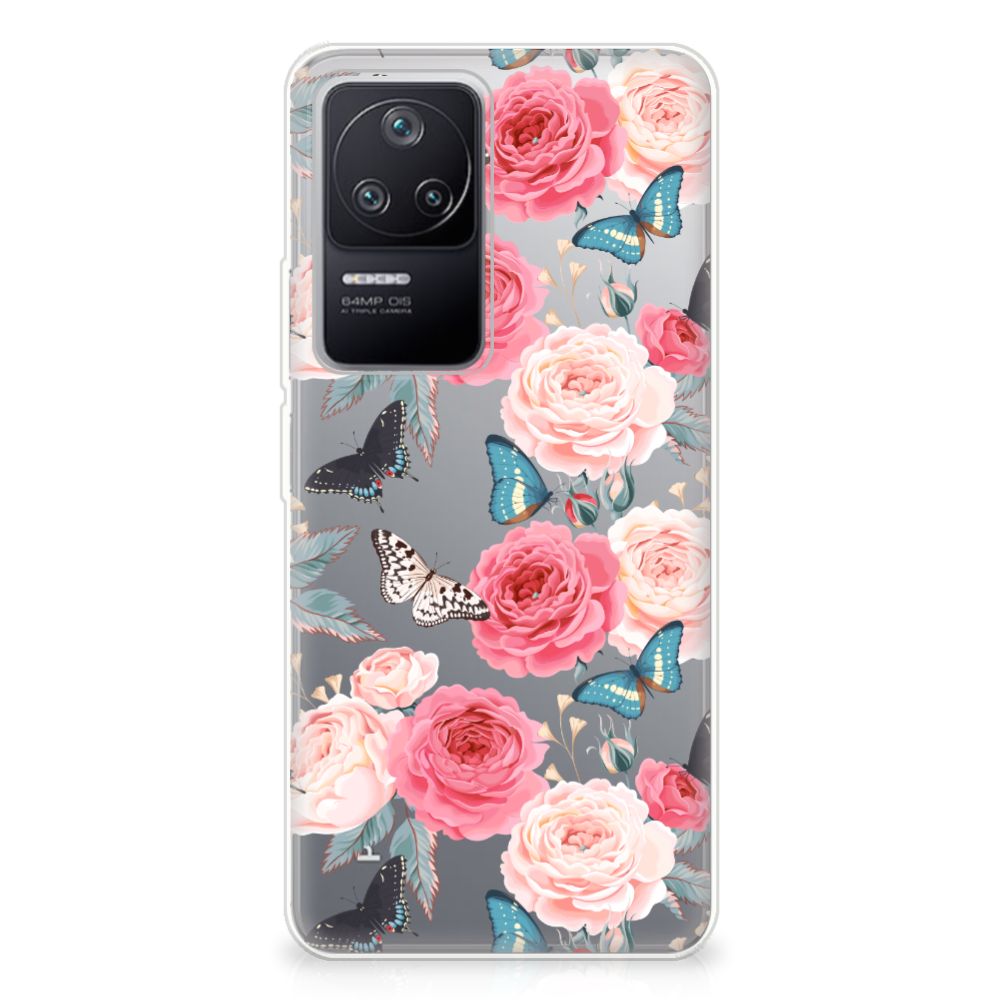 Xiaomi Poco F4 TPU Case Butterfly Roses